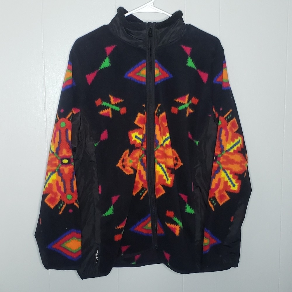 Lauren Ralph Lauren Fleece Aztec Zip Up Sweater